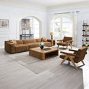 Zoey - Modular - LF Arm Chair With Pillow - Chocolate Suede