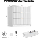 White Contemporary Dresser With Three Drawers And Fluted Panels