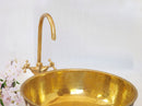 Walnut Wood & Brass Vessel Sink - Handcrafted Vessel Sink