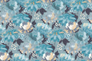 Voguish Blue Floral Wallpaper Contemporary