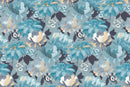 Voguish Blue Floral Wallpaper Contemporary