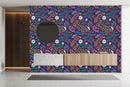 Contemporary Violet Floral Wallpaper