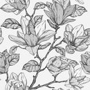 Voguish Grey Flowers Wallpaper Chic
