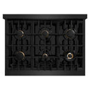 ZLINE 36" Select Dual Fuel Range Gas Cooktop Electric Convection Oven Black Stainless Steel Brass Burners HDRB-BR-36