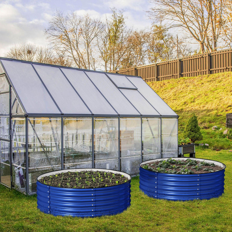 17" Tall x 42" Round Raised Garden Bed, in Cobalt Blue