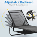 Ainfox Patio Chaise Lounge Chair, 5 Adjustable Positions Outdoor Recliner with Hidden Storage