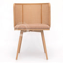 IMLIL Brown Rattan Swivel Dining Chair