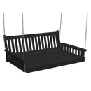 Keystone Amish Co. 6 Foot Franklin Recycled Plastic Swing Bed, Black