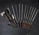 "Delling" Camping Accessories BBQ Skewers Set  in a Wooden Case - Table, 44 items