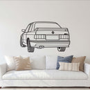 E30 Back View Perspective Metal Car Wall Art - NC1225