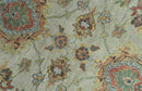 Traditional Turkish Design Beige and Rust 6x8.6 Hand Knotted Wool Area Rug