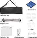 Ainfox 10 x 10 ft Pop-Up Canopy Tent Solar Power Led Light Portable Tailgating Party Tents