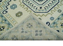 Ivory, Blue and Olive Traditional Mamluk design Custom Made wool area Rug