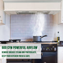 30“ Range Hood Insert, 600 CFM Built-in Stainless Steel Kitchen Hood with LED Lights - NX-HOOD-30