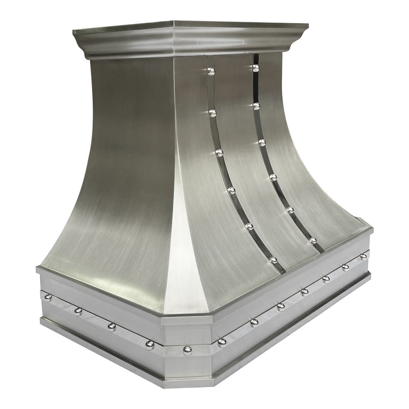 In Stock Custom Handcrafted Stainless Steel Range Hood & Insert Hood - AKH716C-S