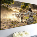 Jesus Protects The Lamb From Wolves Faith Wall Art VIII