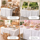 5ft Premium Fitted Tablecloth for 60" x 30" Rectangular Table - Wedding/Banquet/Trade Show - Polyester Cloth Fabric Cover - Off White