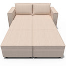 Ainfox 6-Seat Modular Sectional Sofa Sleeper Sofa Flannel Sofa with Storage Seat Beige