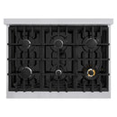 ZLINE 36" Select Dual Fuel Range Gas Cooktop Electric Convection Oven Stainless Steel Black Matte Door HDR-BLM-36