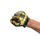Buffalo Skeleton Leather Glove - Black-GOLD
