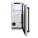 ZLINE 15" Touchstone Gourmet Ice Maker Drain Pump Stainless Steel Door Matte Black IGMDZ-ST-15-MB