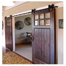 Non-Bypass Sliding Barn Door Hardware Kit - Horseshoe Design Roller