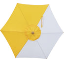 Ainfox 7.5 ft Two Colored Summer Straight Patio Umbrella Yellow And White With Umbrella Base