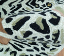 Hand Tufted Animal Cat White And Black 2x3 Wool Area Rug