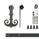 Non-Bypass Sliding Barn Door Hardware Kit - Mustache Design Roller