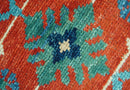 Custom Made Red And Blue Traditional Floral Motifs Hand Knotted Wool Rug