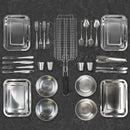 "Zebra" Grilling Accessories BBQ Skewers Set in a Wooden Case, 39 items