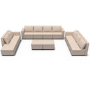 Ainfox 12-Seat Modular Sectional Sofa Sleeper Sofa Flannel Sofa with Storage Seat Beige