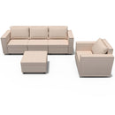 Ainfox 4-Seat and coffee table Modular Sectional Sofa Sleeper Sofa Flannel Sofa with Storage Seat