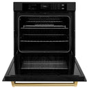 ZLINE 30 "Professional True Convection Single Wall Oven, Air Fry, Self Clean, Black Stainless Steel, Champagne Bronze WASBZ-30-CB