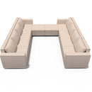 Ainfox 10-Seat Modular Sectional Sofa Sleeper Sofa Flannel Sofa with Storage Seat Beige