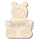 Unfinished Wood Layered and Etched Bear Shelf Sitter | 6" Tall | 1/4" Wood | Wood Craft DIY