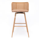 IMLIL Brown Rattan Swivel Barstool