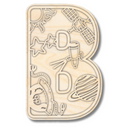Unfinished Wood Layered Themed Letters | Space | A-Z | 2 Piece | up to 24"