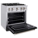 ZLINE 30" Select Gas Range Convection Gas Oven Stainless Steel Black Matte Door HGR-BLM-30