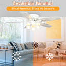 52" Traditional Flush Mount Reversible Ceiling Fan with Lighting and Remote Control