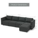 Ainfox Modular Sectional Sofa Couch with Storage Seat Sectional Couch Set 4 Seats +1 Ottoman