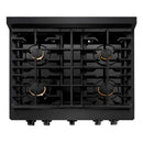 ZLINE 30 in.Gas Range, Convection Gas Oven, Brass Burner, Black Stainless Steel, SGRB-BR-30