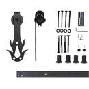 Non-Bypass Sliding Barn Door Hardware Kit - Flame Design Roller