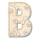 Unfinished Wood Layered Themed Letters | Paw Print | A-Z | 2 Piece | up to 24"