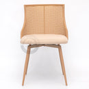 ASILAH Beige Rattan Swivel Dining Chair