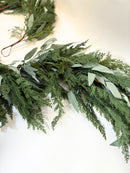 Ready to Ship - 9’ Artificial Real-Touch Cedar and Long Leaf Eucalyptus Garland