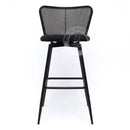 MEKNES Black Rattan Swivel Barstool