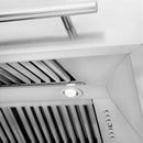 ZLINE 48" Autograph DuraSnow Stainless Blue Wall Range Hood 8654SNX-BG-48