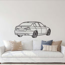E90 Back View Perspective Metal Car Wall Art - NC1229