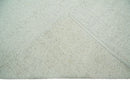 Modern Solid Design White Handwoven Wool Area Rug